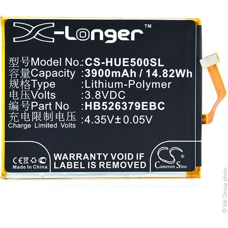 NX - Batterie téléphone, smartphone, GSM pour Huawei 3.8V 3900mAh - HB526379EBC (1/3)