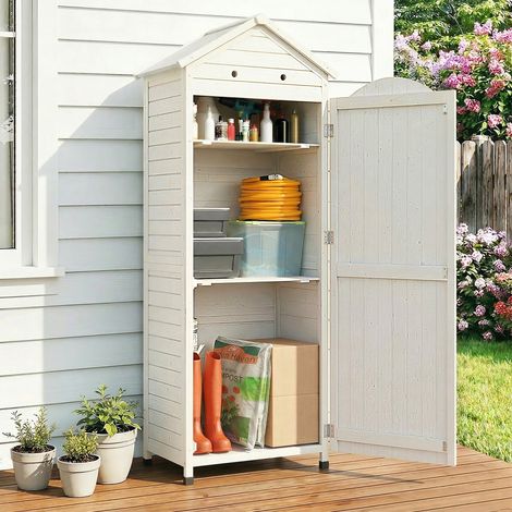 Abri jardin salle Bois stockage étagères réglables toit galvanisé
