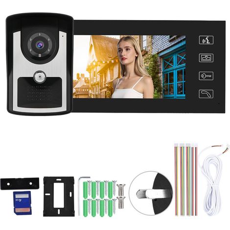 Interphone vidéo filaire 7 pouces avec caméra d'entrée, carte mémoire 4G incluse, 110-240V (AU) (1/5)