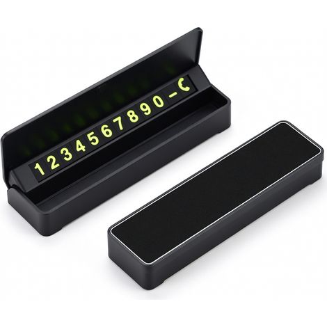 Targhetta di parcheggio fosforescente magnetica - alluminio nero (1/5)