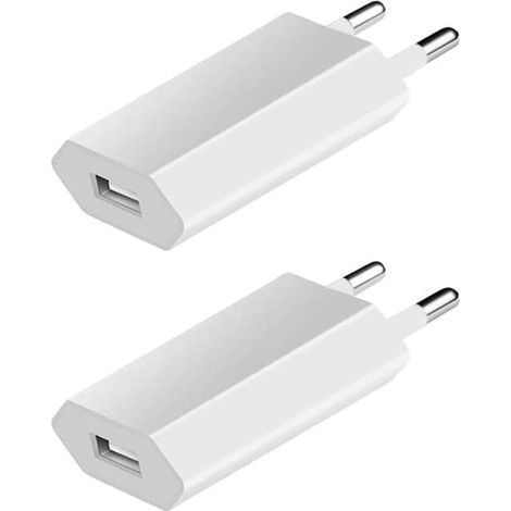TAISHENGDA-Lot de 2 chargeurs rapides USB, adaptateur de prise USB, chargeur mural USB de voyage universel, adaptateur secteur compatible avec l'adaptateur USB