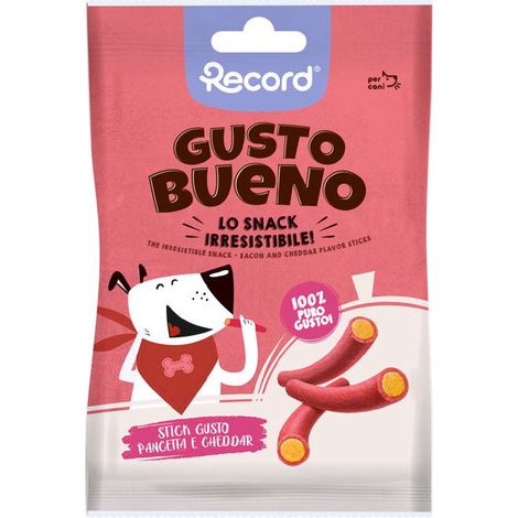 Gusto Bueno Mini Stick al gusto pancetta e cheddar per cani 24 confezioni x 50 g cad.