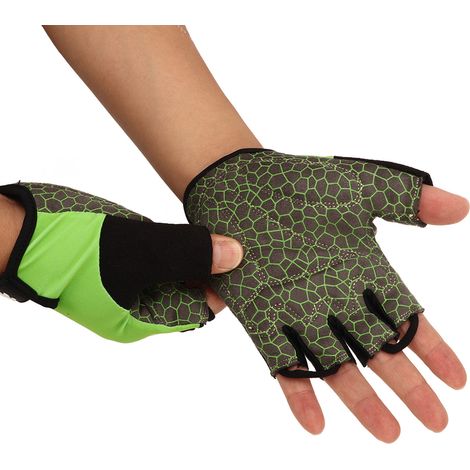 Paar rutschfeste, strapazierfähige und atmungsaktive Silikon-Halbfinger-Fitnesshandschuhe für Training, Gewichtheben und Radfahren (Größe XXL). (1/4)