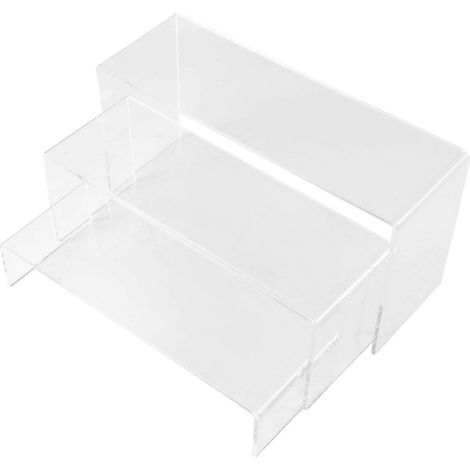 Présentoir à 3 niveaux en acrylique transparent pour bijoux, cosmétiques et maquillage - Rangement et organisation (1/5)