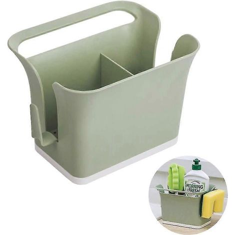 Boîte de rangement en plastique pour couverts, organisateur, panier de rangement, cage à baguettes creuse, égouttoir à ustensiles de cuisine avec bac de rangement pour évier - Gr (1/5)