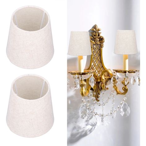 Lot de 3 abat-jour en lin, abat-jour encastré, abat-jour moderne en tissu, lustre en cristal, abat-jour pour applique murale, vendu par lot de 3 (1/5)