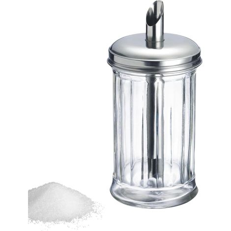 Westmark Sucrier, Fassungsvermögen: 300 ml, Verre/Acier Inoxydable, New York, Argent/Transparent, 65242260 (1/5)