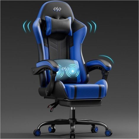 Fauteuil de bureau ergonomique - Ecofurnix - Coussin lombaire massant - Dossier inclinable - Appui‑tête réglable (1/5)