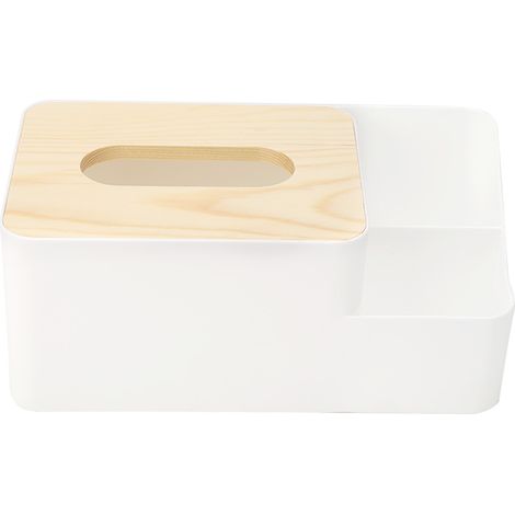 Boîte à mouchoirs avec couvercle pour bureau à domicile, support de rangement pour télécommande et papiers, étui pratique en plastique, petite taille.