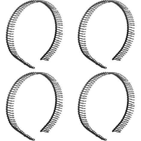 Set mit 4 schwarzen Metallkamm-Haarreifen für Damen (1/5)