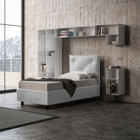 Letto singolo APPIA color BIANCO senza contenitore (1/4)