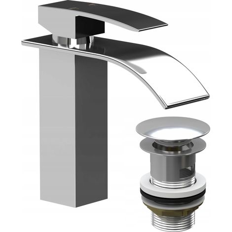 MITIGEUR LAVABO LOW ELVA CHROME +KLIK KLAK SQUARE ZP (1/5)