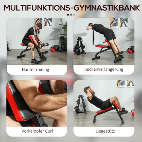 Banc de musculation multifonction pliable, entraînement fitness, capacité 300 kg, acier, noir (1/5)