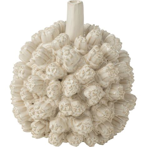Vase Déco en Grès "Saki" 21cm Blanc