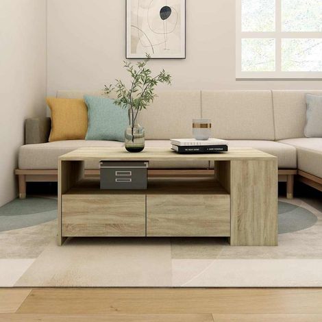 vidaXL Coffee Table Sonoma Oak 102x55x42 cm Engineered Wood (1/5)