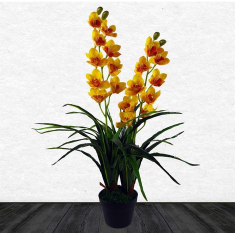 90cm Yellow Flower Orchid Plant (1/5)