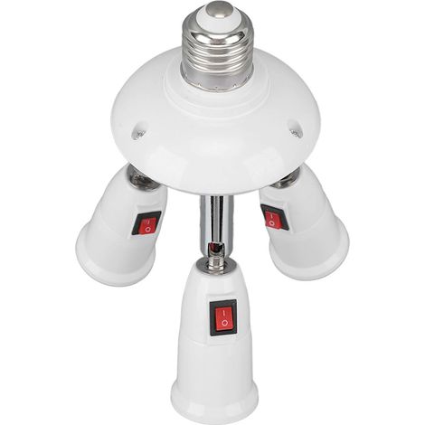 E27/E26 3-in-1 Lampenfassung-Adapter mit Druckknopfschalter, ausziehbar und einstellbar 85–265 V für Zuhause (1/5)