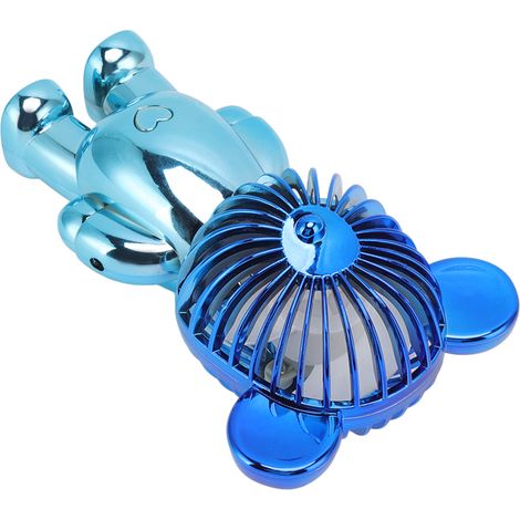 Ventilateur électrique portable à main, motif ours mignon, rechargeable par USB, idéal pour le bureau, la chambre et le coin lecture (format A3). (1/5)
