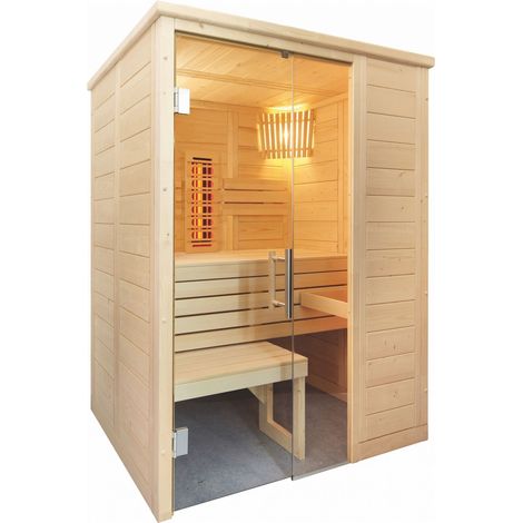 Harvia Alaska Mini Infra+ Massivsauna Saunakabine Inkl. Vollspektrumstrahler (1/5)