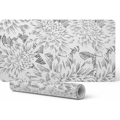 Alfombrilla de escritorio decorativa elegante con dise帽o floral y de hojas, 90 x 45 cm.