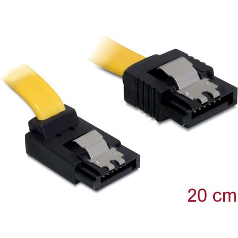 Cable SATA 20cm recto salida abajo enganche Metal