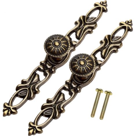 Lntyq Vintage-Möbelgriffe 2er-Set Einlochmontage Länge 152 mm Retro-Antikbronze-Stil Für Schubladen, Schränke und Kommoden (1/5)