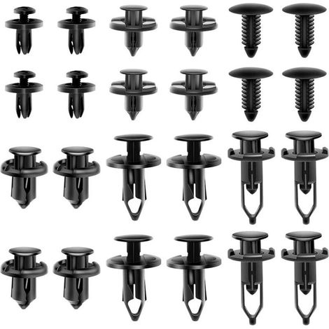 RHG Rivet Clips Plastique Voiture, 200 Pcs Clips Voiture, Rivets Plastiques Fixation avec 6 Formes, Clips de Fixation Voiture,Rivets en Plastique Attaches,Agraphe Voiture pour Auto Panneaux Portes- (1/5)