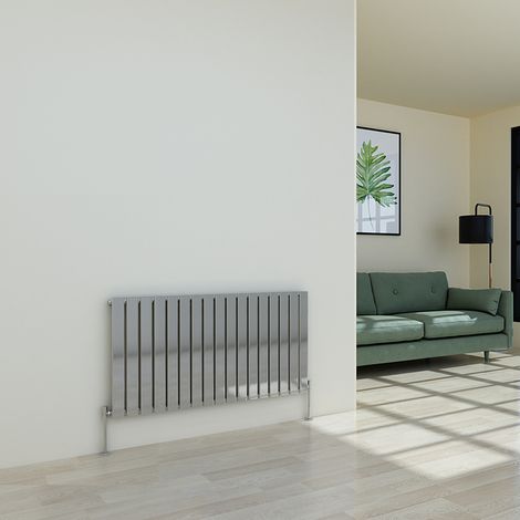 Warmehaus Chrome Radiator Flat Panel Horizontal Single 600x1156mm (1/3)