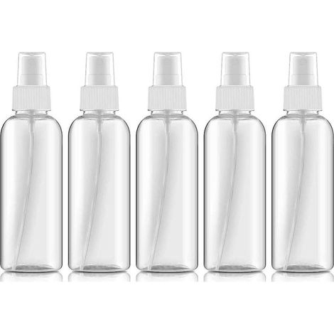 lot De 5 Petits Flacons Pulvrisateurs De 100 Ml Avec Tte De Pulvrisation  Visser, Transparent, En Plastique, Vides (1/5)
