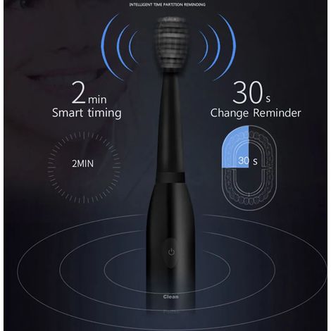 Cepillo de dientes eléctrico ultrasónico automático de alto rendimiento, recargable por USB, lavable, cepillo de dientes electrónico nano para blanqueamiento, color rosa. (1/3)