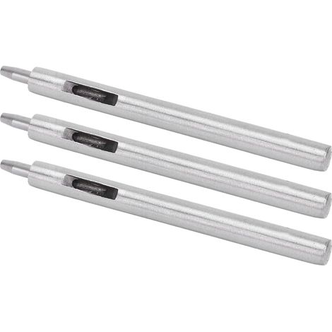 Kit de 3 Poinçons Ronds en Acier pour Travail du Cuir - Outil de Marquage 3mm DIY