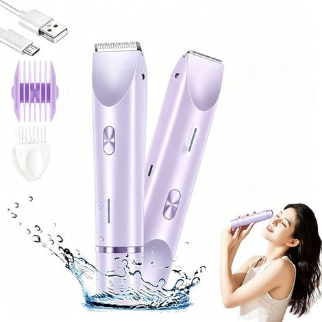 Épilateur 3-en-1 – Violet – Tondeuse et rasoir – Rechargeable USB – Précision – Femme (1/5)