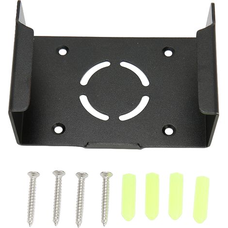 Support mural pour TV Box sans perçage en aluminium noir, support parfait pour boîtier TV, fixation murale robuste (1/5)