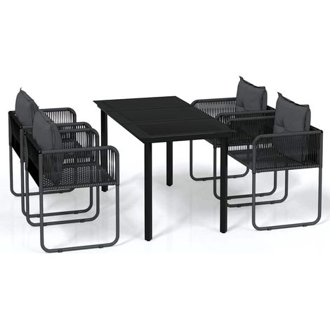 Maison Exclusive - 5-tlg. Garten-Essgruppe Schwarz (1/5)