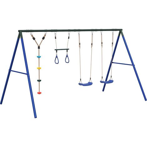 Maison Exclusive - Set Gioco da Esterno con Altalene Trapezio e Altalena a Disco