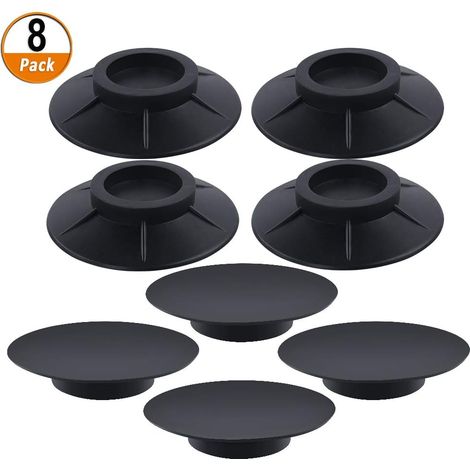 8 cuscinetti antivibranti per lavatrice, cuscinetti in gomma per cestello asciugatrice (10 cm, nero)