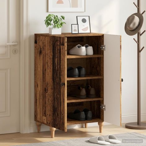 vidaXL Cabinet à chaussures ALKMAAR 59,5 x 39,5 x 90 cm Bois ancien (1/5)