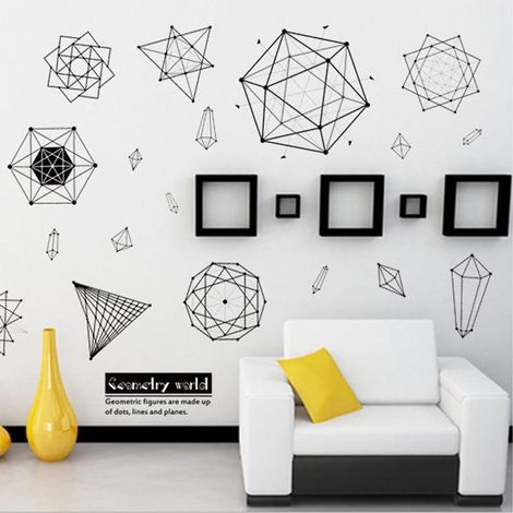 Sticker mural géométrique décoratif pour salle de classe ou chambre. (1/5)