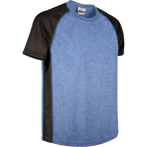 Camiseta técnica bicolor de manga corta raglán y cuello redondo, tejido poliéster transpirable vigoré VALENTO LANDING XL Azul royal / Negro
