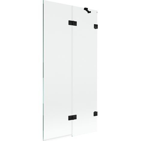 Paroi de bain 2 volets droite Mexen Lunar 90 x 150 cm, transparent, noir - 897-090-100-70-00-P (1/5)