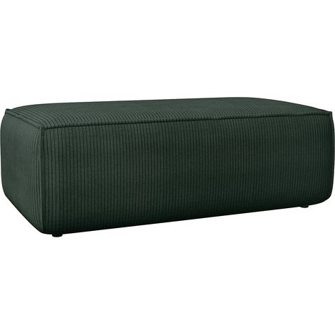 Pouf en velours côtelé vert sapin AMELIA (1/3)
