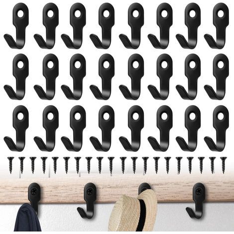 30 Pièces Crochet Mural a Visser, Petit Mural Crochet avec 30 Vis, Métal Crochets Muraux a Visser, Crochets Muraux Patère, pour Sac Clé Chapeau (1/5)
