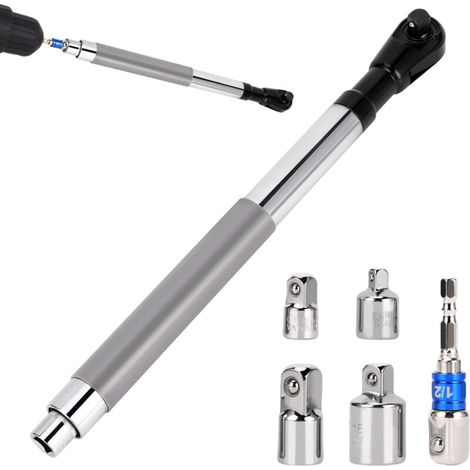 Prolunga angolata da 1/2" per chiave dinamometrica con adattatori quadrati versatili da 3/8" e 1/4", prolunga per cricchetto a impulsi per spazi ristretti (1/5)