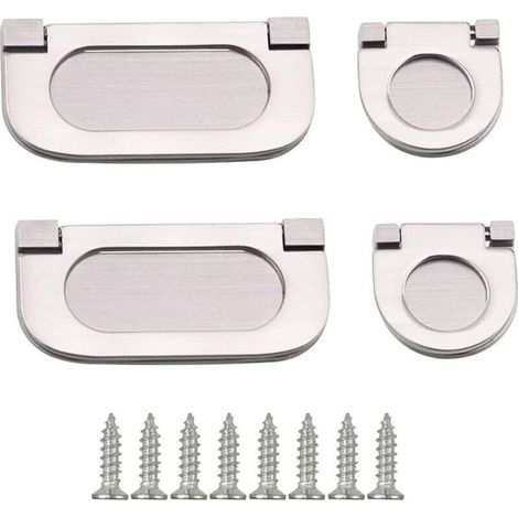 4 Stück unsichtbare Griffe, Schubladengriffe, eingelassene Griffe, Küchentürgriffe, Schrankschubladengriffe, Schlafzimmermöbel-Schubladengriffe, 35/75 mm (1/5)