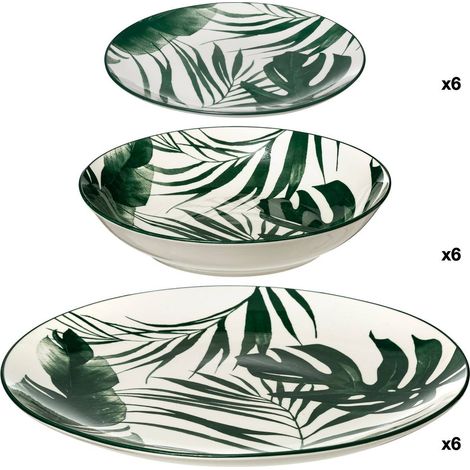 18 pezzi servizio palme bianco verde - Sg secret de gourmet (1/5)