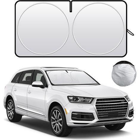 Parasol universal para parabrisas de coche, plegable, frontal, anti-UV, apto para la mayoría de vehículos (150 x 80 cm)