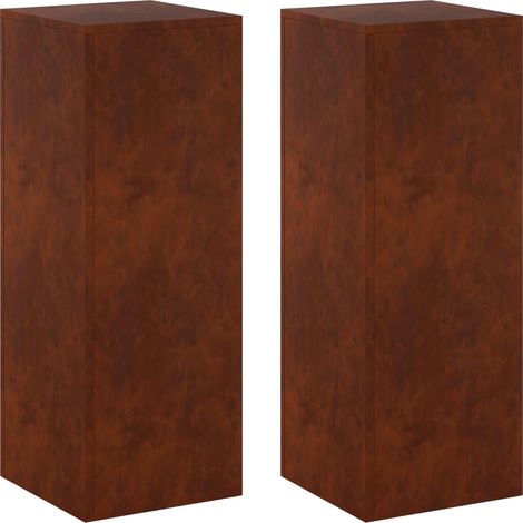 Support de Plante 2 pcs Rouillé 30 x 30 x 80 cm Acier patiné vidaXL