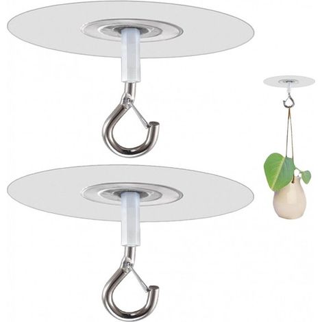 Lot de 2 crochets adhésifs muraux/plafond professionnels pour manteaux et serviettes de salle de bain (1/5)