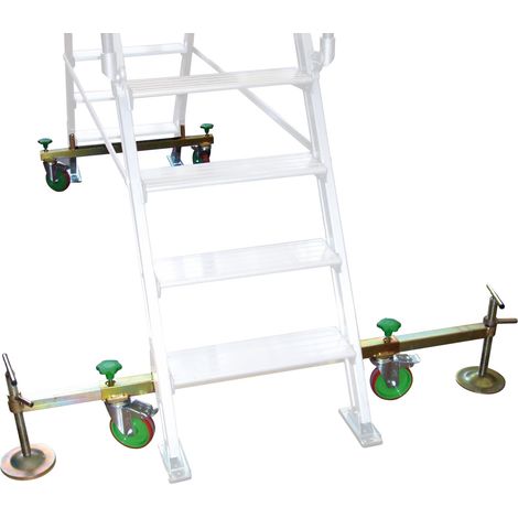 Facal 2 teleskopische Fahrbalken mit Lenkrollen und 2 starren Streben 4-8 Stufen 120 cm Plattform