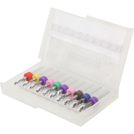Set mit 10 Hartmetallbohrern für Leiterplatten (1/5)